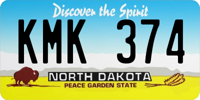ND license plate KMK374