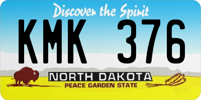 ND license plate KMK376