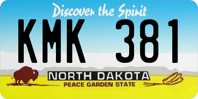 ND license plate KMK381