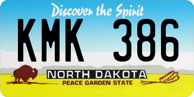 ND license plate KMK386