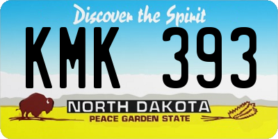 ND license plate KMK393