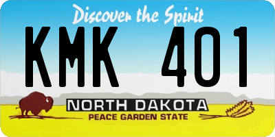 ND license plate KMK401