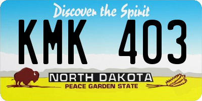 ND license plate KMK403
