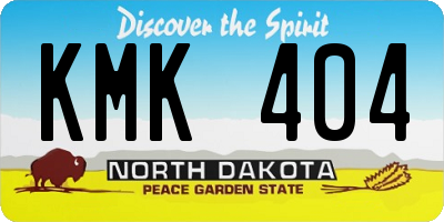 ND license plate KMK404