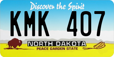 ND license plate KMK407