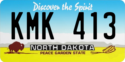 ND license plate KMK413