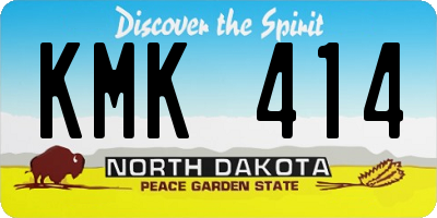 ND license plate KMK414