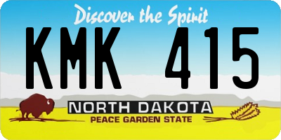 ND license plate KMK415