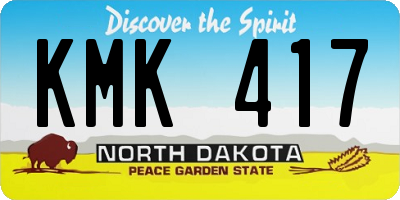 ND license plate KMK417