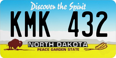 ND license plate KMK432