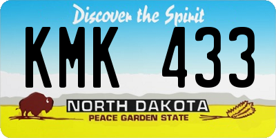 ND license plate KMK433