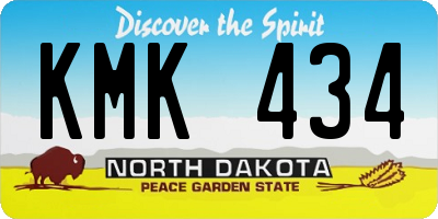 ND license plate KMK434