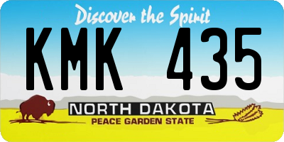 ND license plate KMK435