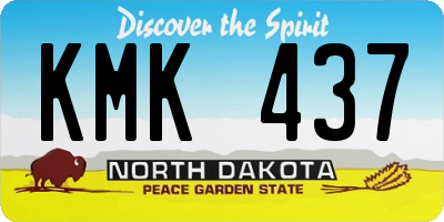 ND license plate KMK437