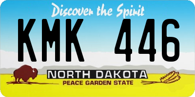 ND license plate KMK446