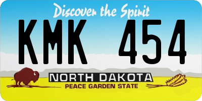 ND license plate KMK454