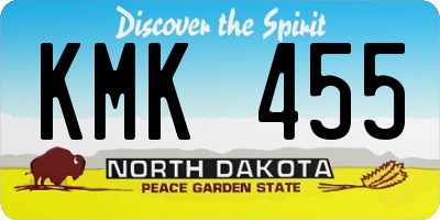 ND license plate KMK455