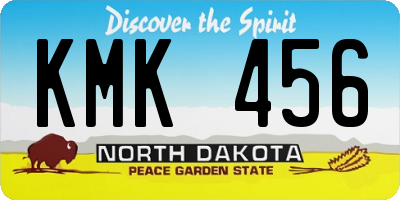 ND license plate KMK456