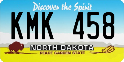 ND license plate KMK458