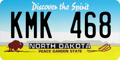 ND license plate KMK468