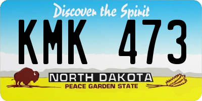 ND license plate KMK473