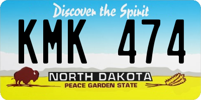 ND license plate KMK474