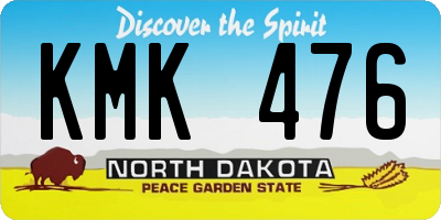 ND license plate KMK476