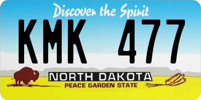 ND license plate KMK477