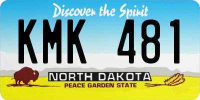 ND license plate KMK481