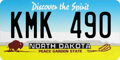 ND license plate KMK490