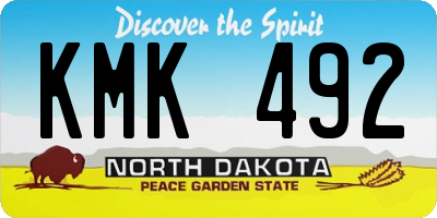 ND license plate KMK492