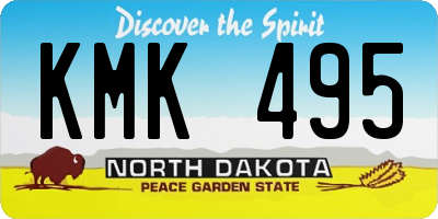 ND license plate KMK495