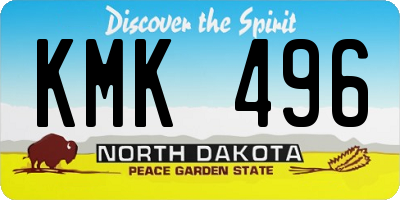 ND license plate KMK496
