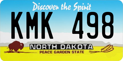 ND license plate KMK498