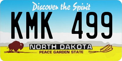 ND license plate KMK499