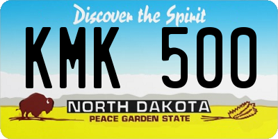 ND license plate KMK500