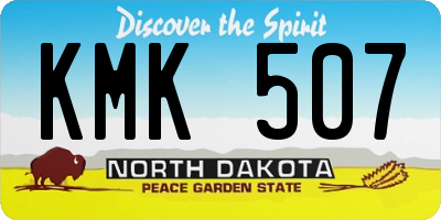 ND license plate KMK507
