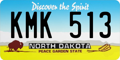 ND license plate KMK513