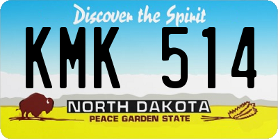ND license plate KMK514
