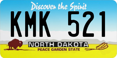 ND license plate KMK521