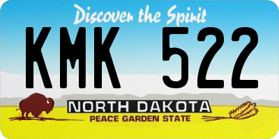 ND license plate KMK522