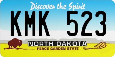 ND license plate KMK523