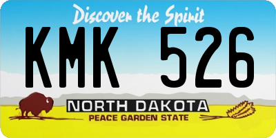 ND license plate KMK526