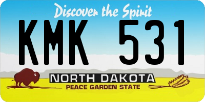ND license plate KMK531