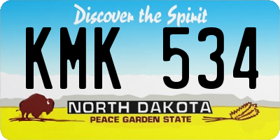 ND license plate KMK534