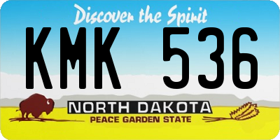 ND license plate KMK536