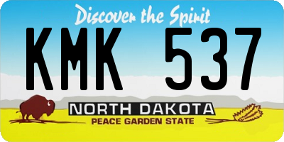 ND license plate KMK537