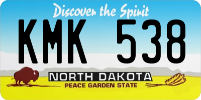 ND license plate KMK538