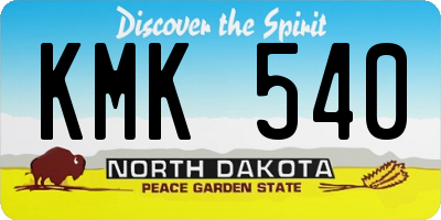 ND license plate KMK540