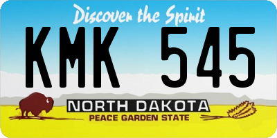 ND license plate KMK545